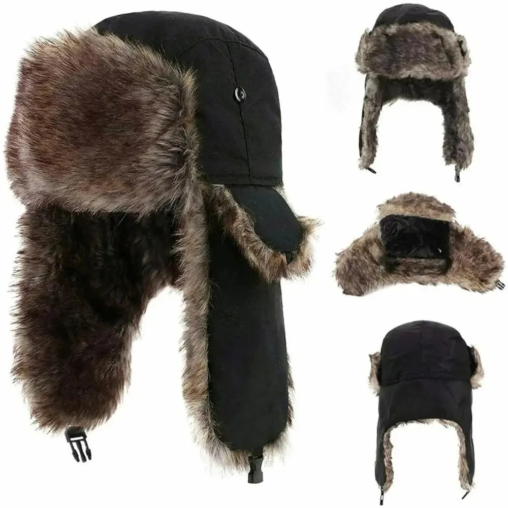 Winter Trapper Hat - Мужская зимняя теплая водонепроницаемая шапка-ушанка в