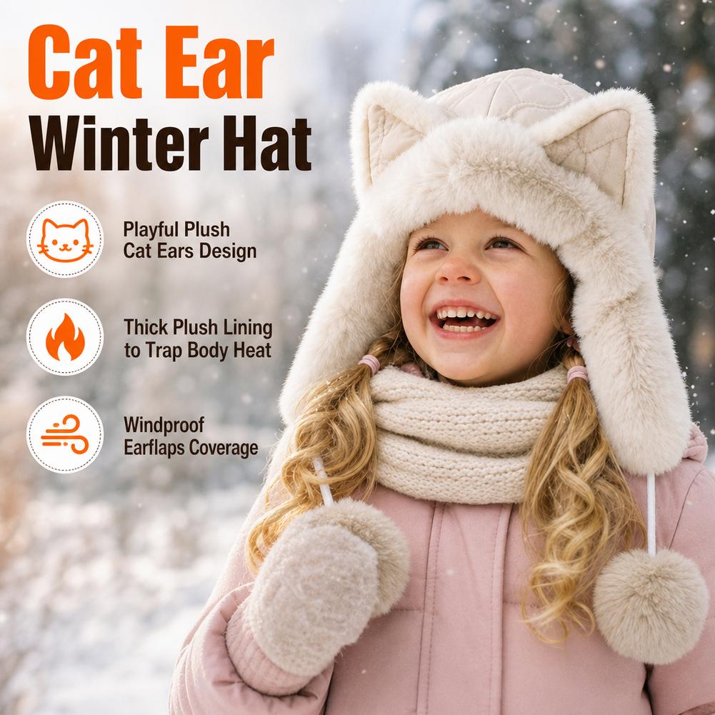 Winter Trapper Hat - Плюшевая зимняя шапка-траппер с лисьими ушками,