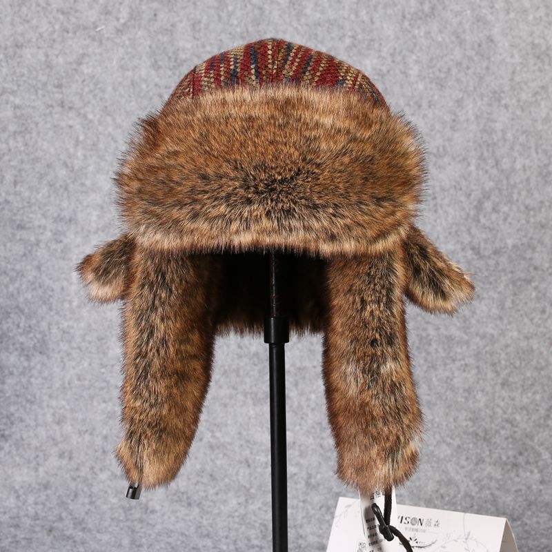 Winter Trapper Hat - B-8433 человек шапка-ушанка из меха кролика