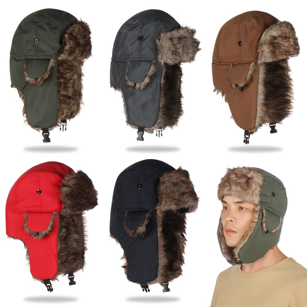 Winter Trapper Hat - Мужская и женская меховая лыжная шапка-траппер,