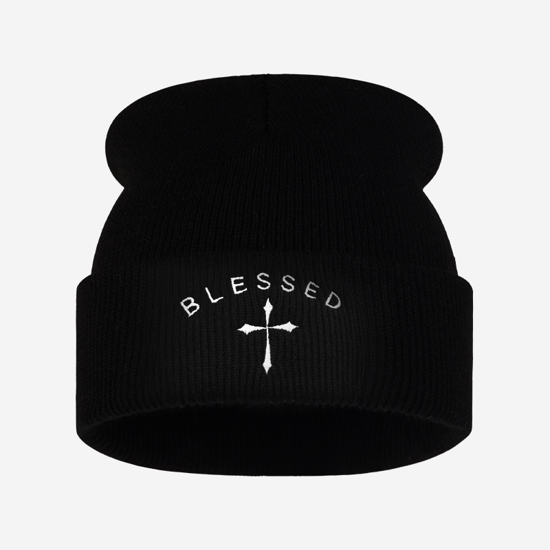 Шапка-бини с вышитым крестом,  – обзор и цена Beanie Cuffed Knit